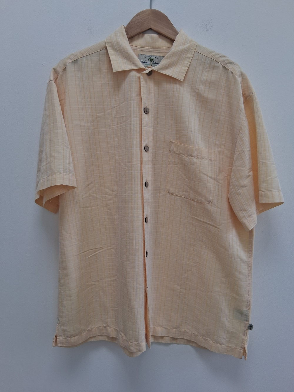 Island Shores Men's Short-Sleeve Button-Down Shirt Large Coastal Vacation Casual
